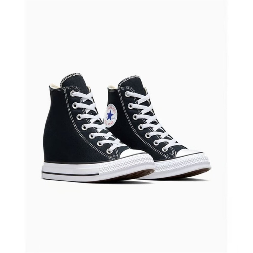 Converse Black and White High-Top Sneakers Wedge NEW!!